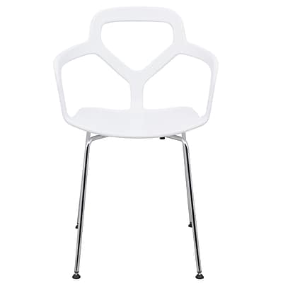 LeisureMod Carney Arm Chair; White