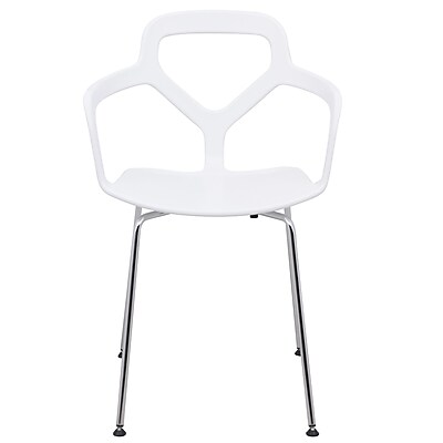 LeisureMod Carney Arm Chair; White