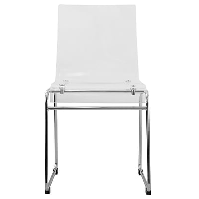 LeisureMod Lima Side Chair; Transparent Clear