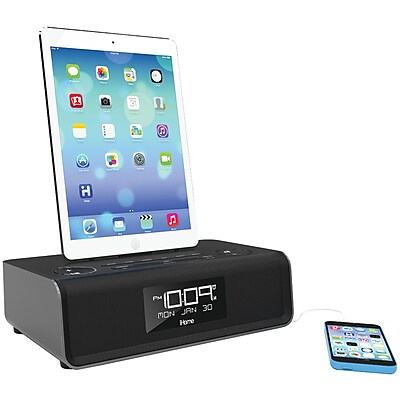 ihome idl43b ipad iphone ipod Dual Charging Fm Clock Radio With Lightning Dock