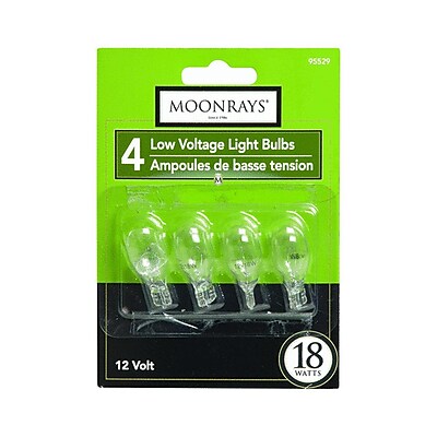 Moonrays 95529 18 Watt 12 Volt Wedge Base Replacement Light Bulb 4 Pack Clear Glass