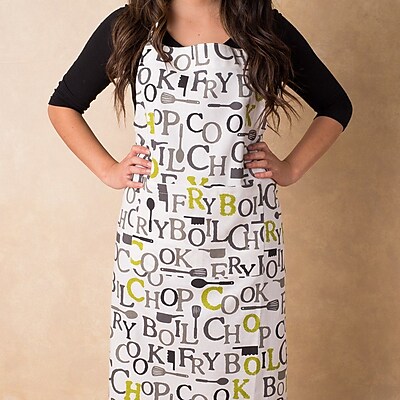 Linen Tablecloth Chef Print Apron; Charcoal