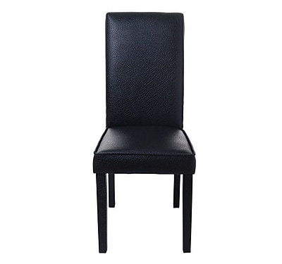 HomCom Parsons Chair; Faux Leather Black