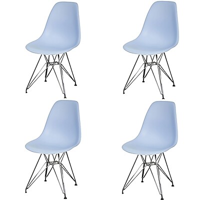 New Pacific Direct Allen Side Chair w Metal Wire Legs Set of 4 ; Blue