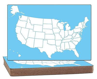 Flipside Products US Map Two Sided Dry Erase Whiteboard 1 H x 2 W Set of 12