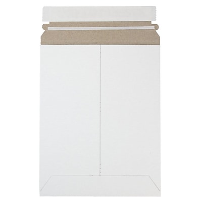 JAM Paper Photo Mailer Stiff Envelopes with Self Adhesive Closure 7 x 9 White Sold Individually 1456649