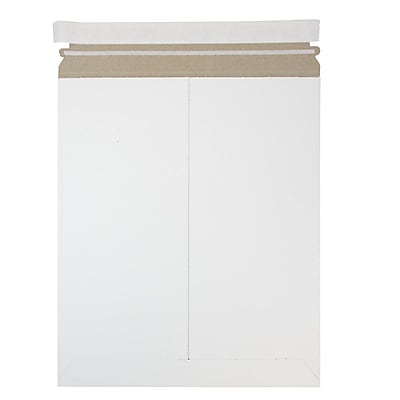 JAM Paper Photo Mailer Stiff Envelopes with Self Adhesive Closure 11 x 13.5 White Recycled Sold Individually 3PSW