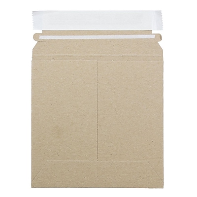 JAM Paper Photo Mailer Stiff Envelopes Self Adhesive Closure 6 x 6 Square Brown Kraft Recycled Sold Individually 8866639