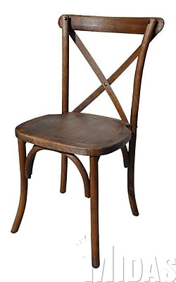 Midas Event Supply Forest Cross Back Weathered Style Chair