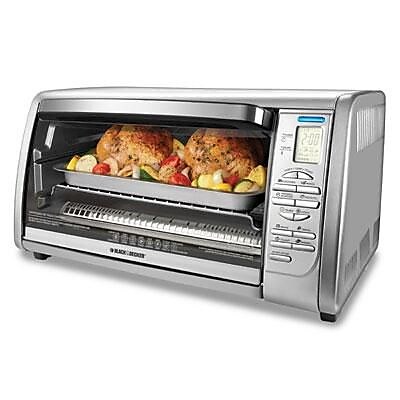 Black & Decker 6-Slice Digital Convection Countertop Toaster Oven, Silver (CTO6335S)