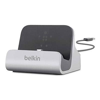 Belkin Samsung Galaxy S4 Charge and Sync Dock Cradle, Silver\/Black, USB (F8M389tt)