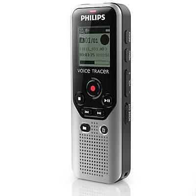 Philips DVT1200 Voice Tracer Digital Recorder Dark Silver Black