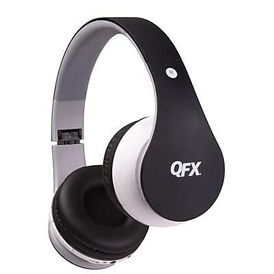 QFX H251BT Stereo Bluetooth Over the Head Headphones with Mic Black Red