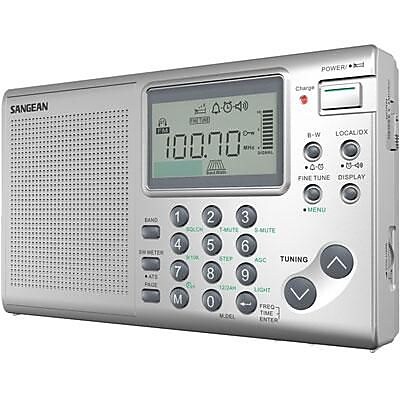 Sangean ATS 405 FM Stereo AM SW World Receiver Silver