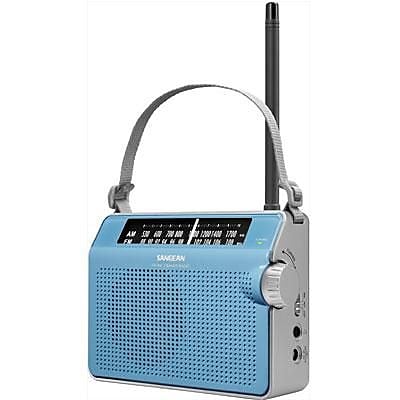 Sangean PR D6 FM AM Compact Analog Tuning Portable Receiver Blue