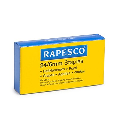 Rapesco 23 Type Galvanized Staples for 923 Type Heavy Duty Stapling Machine 6 mm Silver S24607Z3