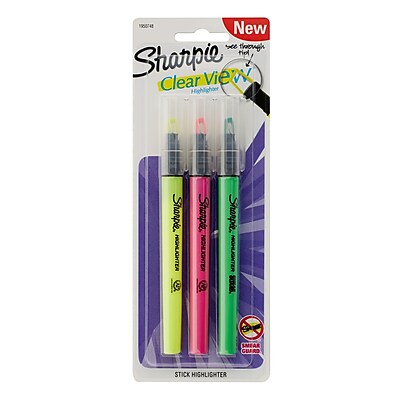 Sharpie Clear View Highlighter Stick Assorted 3 pk 1950748