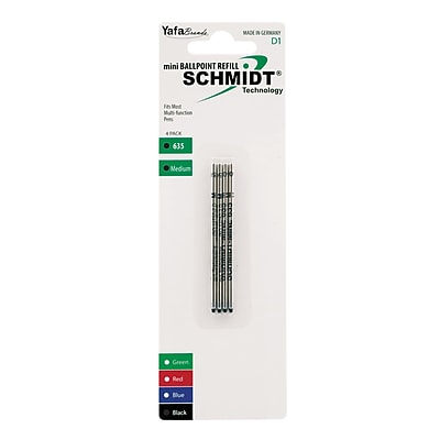 Schmidt 635 Mini D1 Ballpoint Refill fits Multifunction pens Medium Black 4 Pack SC58149