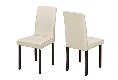 Monarch Specialties Ivory Leather Look 2Pcs Dining Chairs I 1174