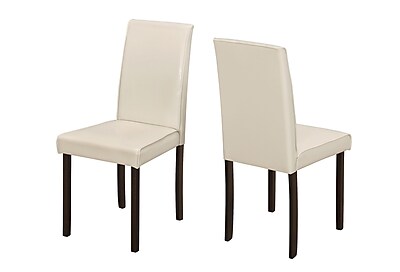 Monarch Specialties Ivory Leather Look 2Pcs Dining Chairs I 1174