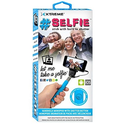 Xtreme Selfie Stick with Built In Shutter for Smartphones, 51913, Blue