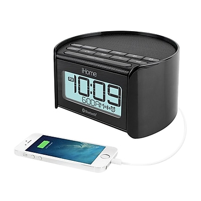 iHome iBT230 Bluetooth Dual Alarm Clock Radio with Speakerphone Black