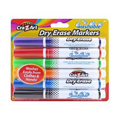 Cra Z Art Kids Washable Broadline Dry Erase Marker Assorted 6 Count 10048 24