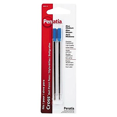 Cross Ballpoint Pen Refill Medium Point Blue Ink 2 Pack 8004 10
