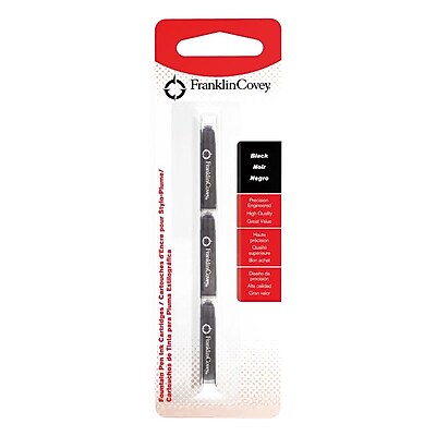 Cross Franklin Covey Fountain Pen Refill Cartridge with Steel Nib Medium Point Black Ink 3 Pack 8004 235