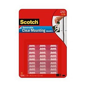 Scotch Medium Removable Mounting Square 2.5 cm x 2.5 cm Clear 859 MED