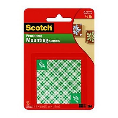 Scotch Permanent Mounting Square 1 2 x 1 2 White 111 SML