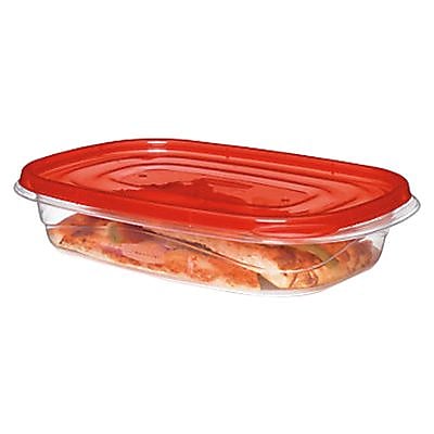 Rubbermaid TakeAlongs 3.7 Cups Clear Red Plastic Rectangular Food Storage Container 3 Pack FG7F57RETCHIL