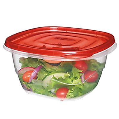 Rubbermaid TakeAlongs 5.2 Cups Clear Red Plastic Square Bowl 4 Pack FG7F54RETCHIL