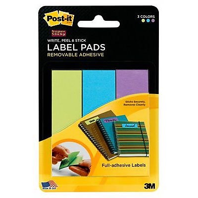 Post it Super Sticky 1 x 3 Removable Adhesive Label Pad Limade Blue Grape 3 Pack 2900 LBG