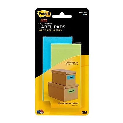 Post it Super Sticky 2 x 4 Removable Adhesive Label Pad Electric Blue Limeade 2 Pack 2900 BLB