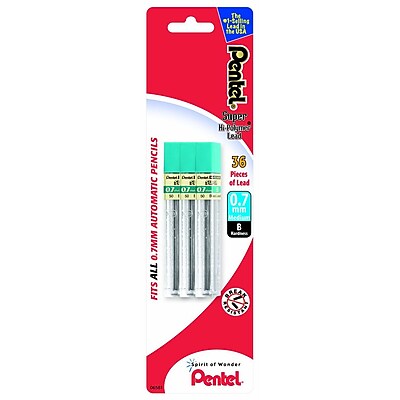 Pentel Super Hi Polymer Lead Refill B 0.7mm Tube of 12 3 Tubes Pack L50BP3B K6