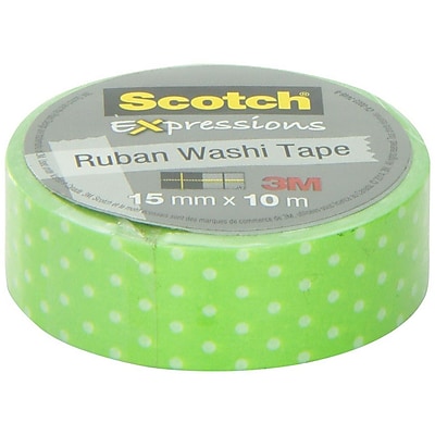 3M Scotch Expressions Washi Tape 11 yds. Green C314 P31