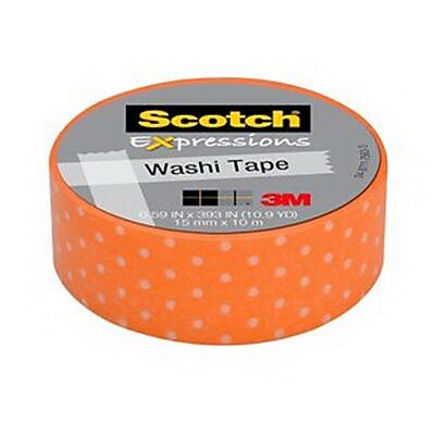 3M Scotch Expressions Washi Tape 11 yds. Orange C314 P39