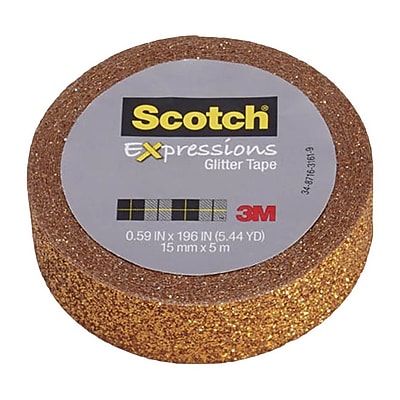 3M Scotch Expressions Glitter Tape 5.472 yds. Orang C514 ORG