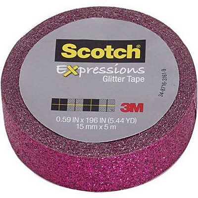 3M Scotch Expressions Glitter Tape 5.472 yds. Pink C514 PNK
