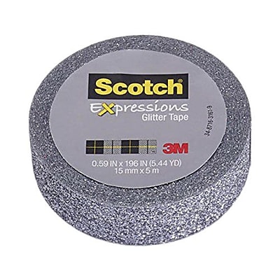 3M Scotch Expressions Glitter Tape 5.472 yds. Platinum C514 PLT