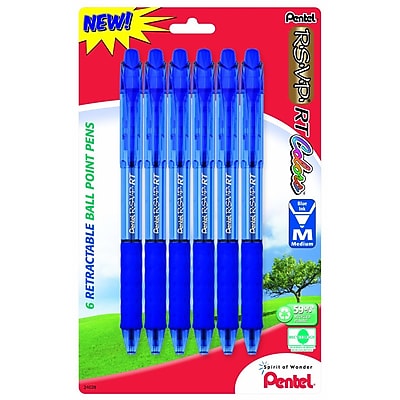 Pentel Medium Ballpoint Pen 1.0mm Blue BK93CRBP6C