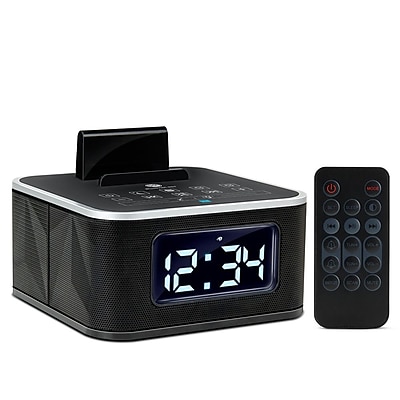 Gogroove GGBSRST100BKUS BlueSYNC RST Alarm Clock Bluetooth Speaker with FM Radio Black