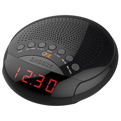 Quantum FX Alarm Clock Radio, Black (cr30)