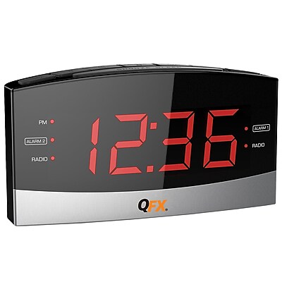 Quantum FX Alarm Clock Radio, Black (cr32)