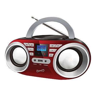 Supersonic Portable Audio System 100 240 V Red sc 506 rd