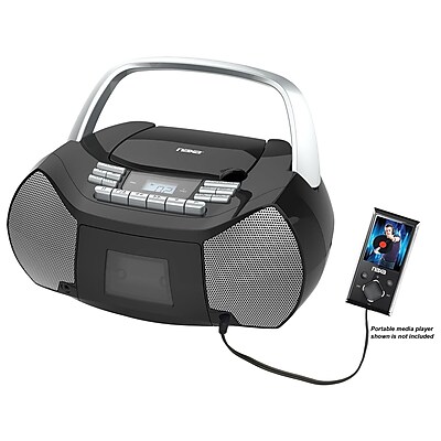 Naxa npb 268 Boombox Portable CD Cassette Player Black