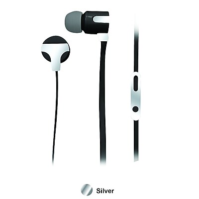 Naxa ne 939 silver Stereo Earphones with Mic Silver