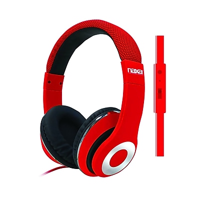 Naxa ne 943 red Over Ear Headphones with Mic Red