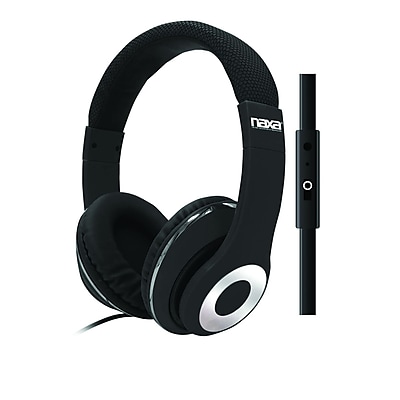 Naxa ne 943 black Over Ear Headphones with Mic Black